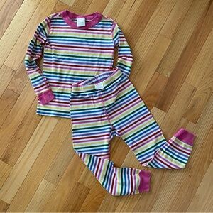 EUC 4T (100cm) Hannah Andersson rainbow long John pajamas set.